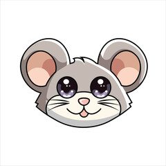 Mice Head - Colored Flat Illustration