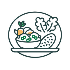 vegetarian food,  white background