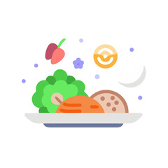 vegetarian food,  white background