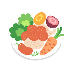 vegetarian food,  white background