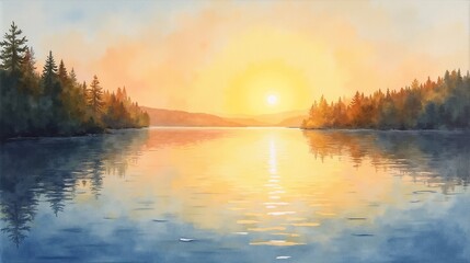 Fototapeta premium Peaceful Pond: Morning Reflections