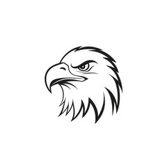 abstract eagle or hawk head isolated vector art silhouette