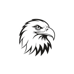 abstract eagle or hawk head isolated vector art silhouette