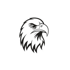 abstract eagle or hawk head isolated vector art silhouette