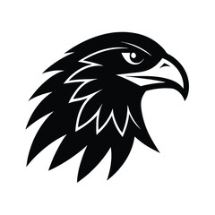 abstract eagle or hawk head isolated vector art silhouette