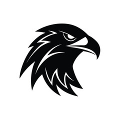 abstract eagle or hawk head isolated vector art silhouette