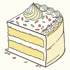 cake slice . white background