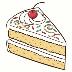 cake slice . white background