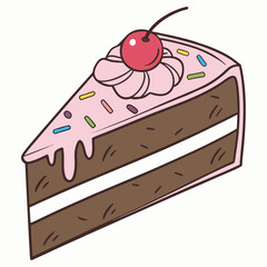 cake slice . white background