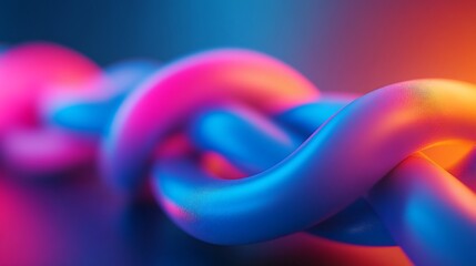 Intertwined Gradient Ropes, A Vibrant Dance of Color and Form