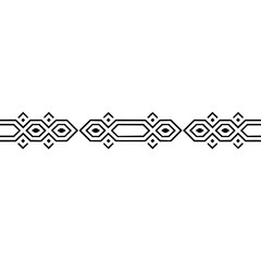 Geometric Black and White Border Design on White Background