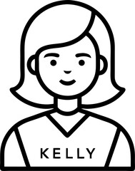 Kelly icon line art vector on transparent  background