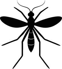 Mosquito icon Silhouette vector on transparent background