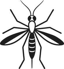 Mosquito icon line art vector on transparent background