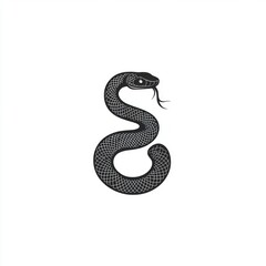 Snake graphic design, minimalist, stylized reptile, abstract art, for logo or branding