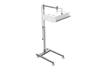 Mobile Infrared Treatment Device with Multiple Lamps and Adjustable Height on Transparent Background PNG