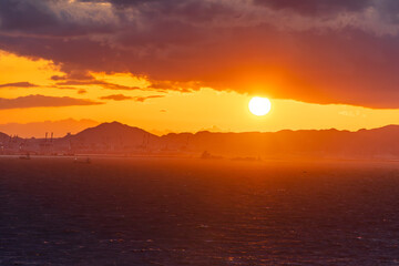 sunset over the sea