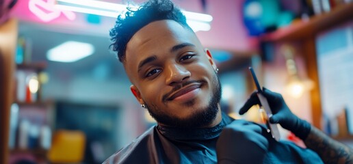 Contemporary barber shop scene showcasing professional grooming and expertise