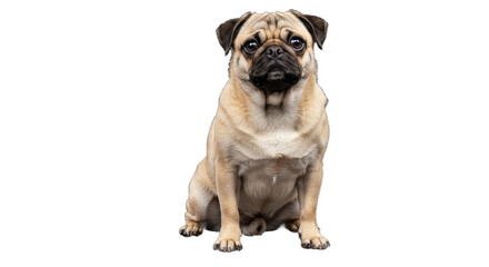 Obraz premium Sweet pug sits patiently for portrait