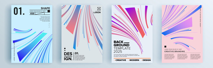 Modern abstract covers set, minimal covers design. Colorful geometric background, vector illustration.