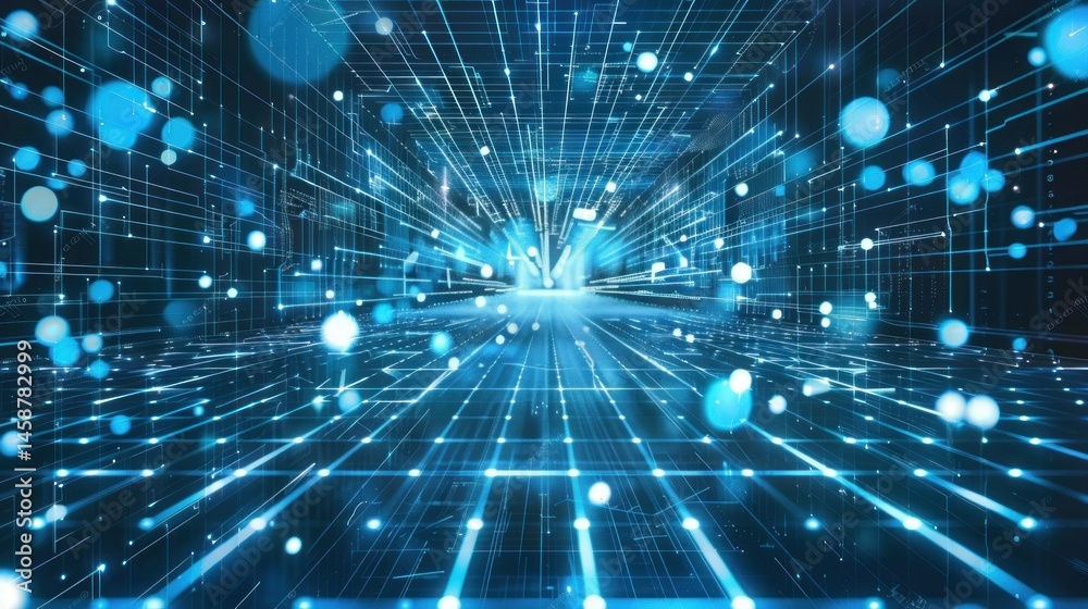 Poster abstract circuit lines showing technology integration