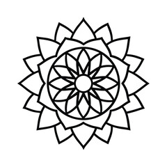 abstract mandala painted look vector line art silhouette