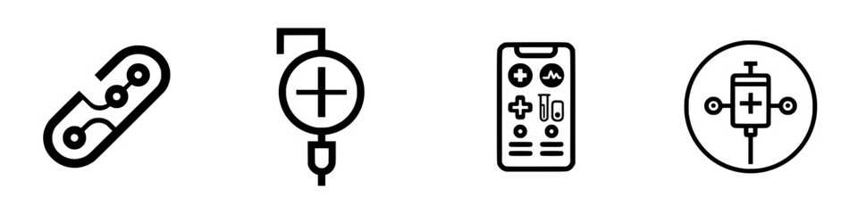 Vector icon collection featuring medical symbols for healthcare design and applications