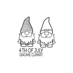Patriotic 4th of July Gnome Clipart – Festive Cartoon Illustrations

