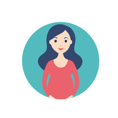 Pregnant woman icon vector.