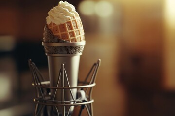 ice cream cone and microphone