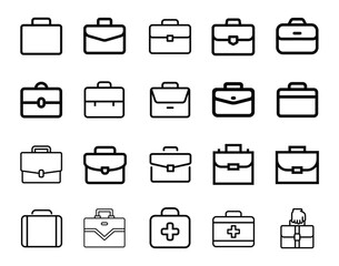 Minimalist Vector Pack: Sleek Briefcase Icon – Perfect for Business and Office Themes