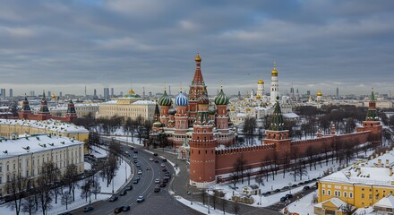 Saint Basil Cathedral Red Square Moscow Winter