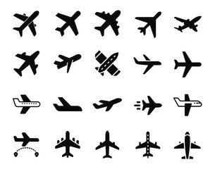 Stylish and versatile vector pack of plane icons – perfect for travel, logistics, or aviation themes. Available now on Adobe Stock