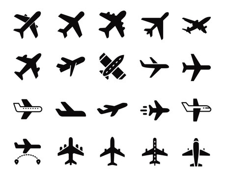 Stylish and versatile vector pack of plane icons – perfect for travel, logistics, or aviation themes. Available now on Adobe Stock