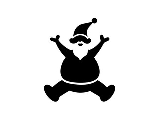 Playful Santas Holiday Icons Flat Minimalist Christmas Vector Set