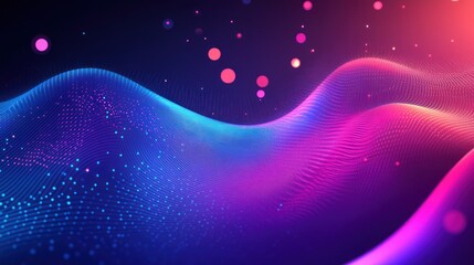Abstract Wavy Lines with Particle Effects