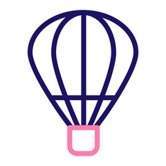 Hot Air Balloon Vector Line Two Colors Icon Design