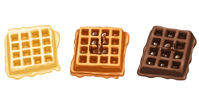 Delicious Chocolate Waffles in Flat Style Illustration for Food Lovers