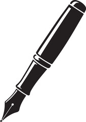 Fountain Pen Icon | Vintage Calligraphy Tool Silhouette Black Vector