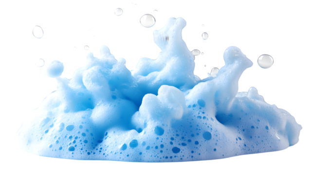 Transparent Foam Suds Bubbles Isolated on White Background