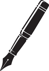 Fountain Pen Icon | Vintage Calligraphy Tool Silhouette Black Vector