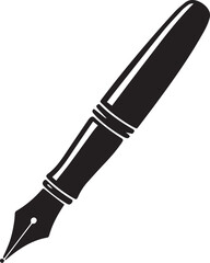 Fountain Pen Icon | Vintage Calligraphy Tool Silhouette Black Vector