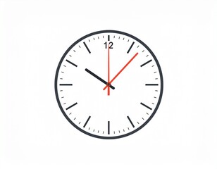 A simple, clean image shows a round clock with hands at a time close to 1000 with the minute hand towards the twelve