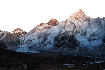 Mount Everest night view isolated on white sky © Daniel Prudek