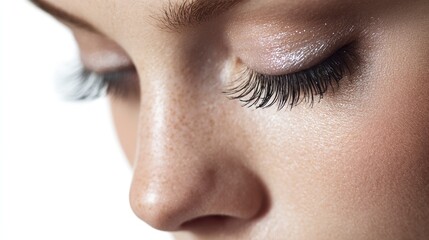 Obraz premium Woman Eye with Long Eyelash and Shimmery Eyeshadow