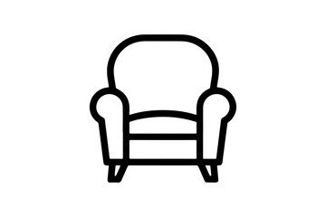 Fototapeta premium armchair icon with simple black outline design