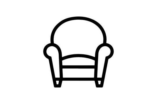 recommend clip art: armchair icon with simple black outline design