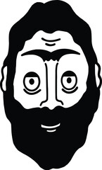 Two face juxtaposition beard illustration