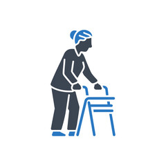 Elderly Mobility Walker Icon