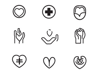 Donor Ico Line Art Icon for Charity Support Vector Art